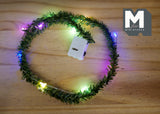 Miniature Christmas Garland Light Strip with 10 Mini LED Lights Battery Powered 17 Inch Long - I045