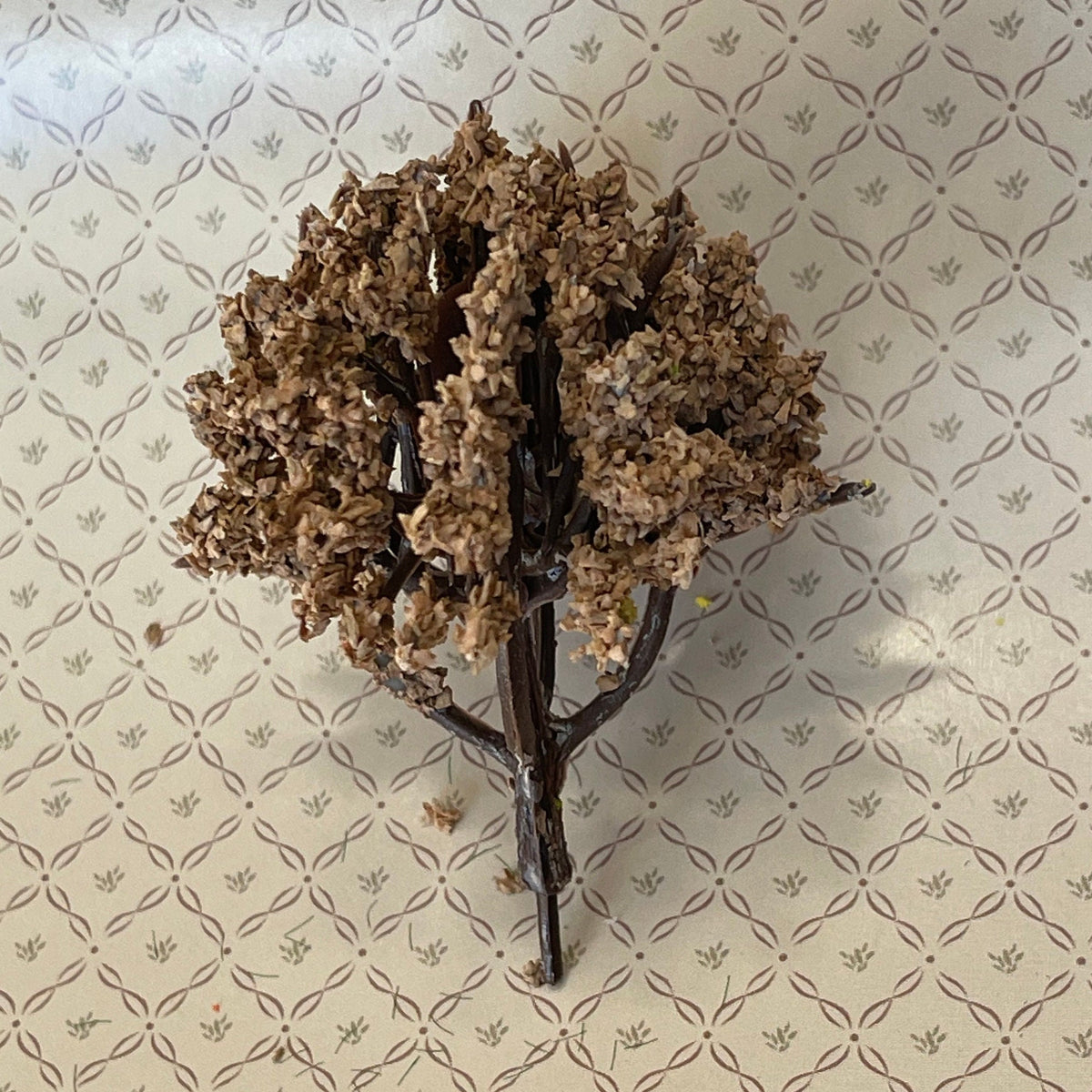 1:12 Scale Miniature Bushy Tree, Dried Look Brown Foliage, 2-3/16 inch tall, DIY Dollhouse Supply