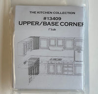 Dollhouse DIY upper and base corner cabinet kit with material and instruction from Miniature Houseworks