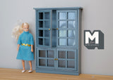 Dollhouse miniature kitchen cabinet with doors in 1/12 scale (wood) - K025