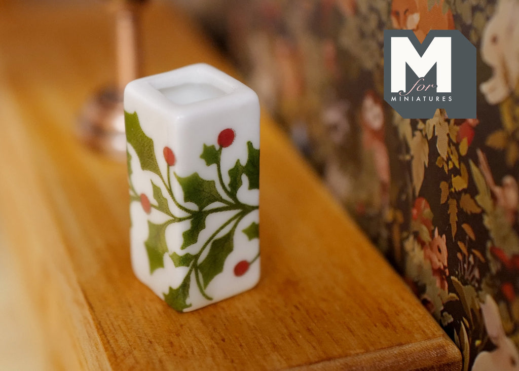 1:12 Dollhouse Supplies Miniature Ceramic Rectangle Flower Vase - B069