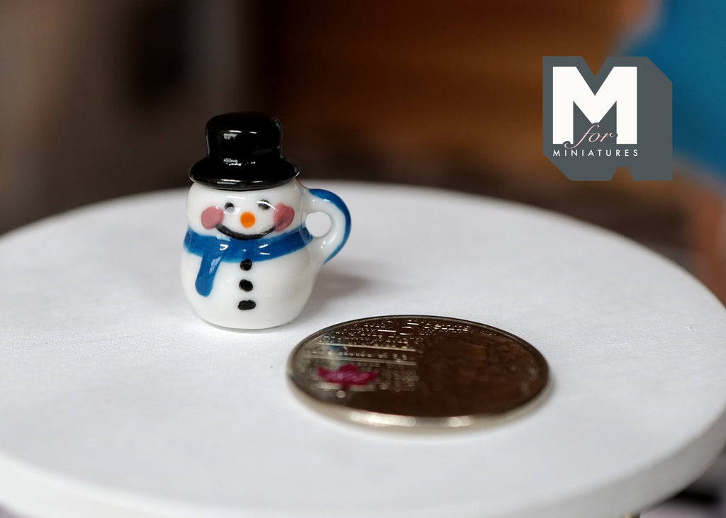 1:12 scale Dollhouse Supplies Miniature Christmas Snowman Mug, Dolls House hot drink, miniature cup G071