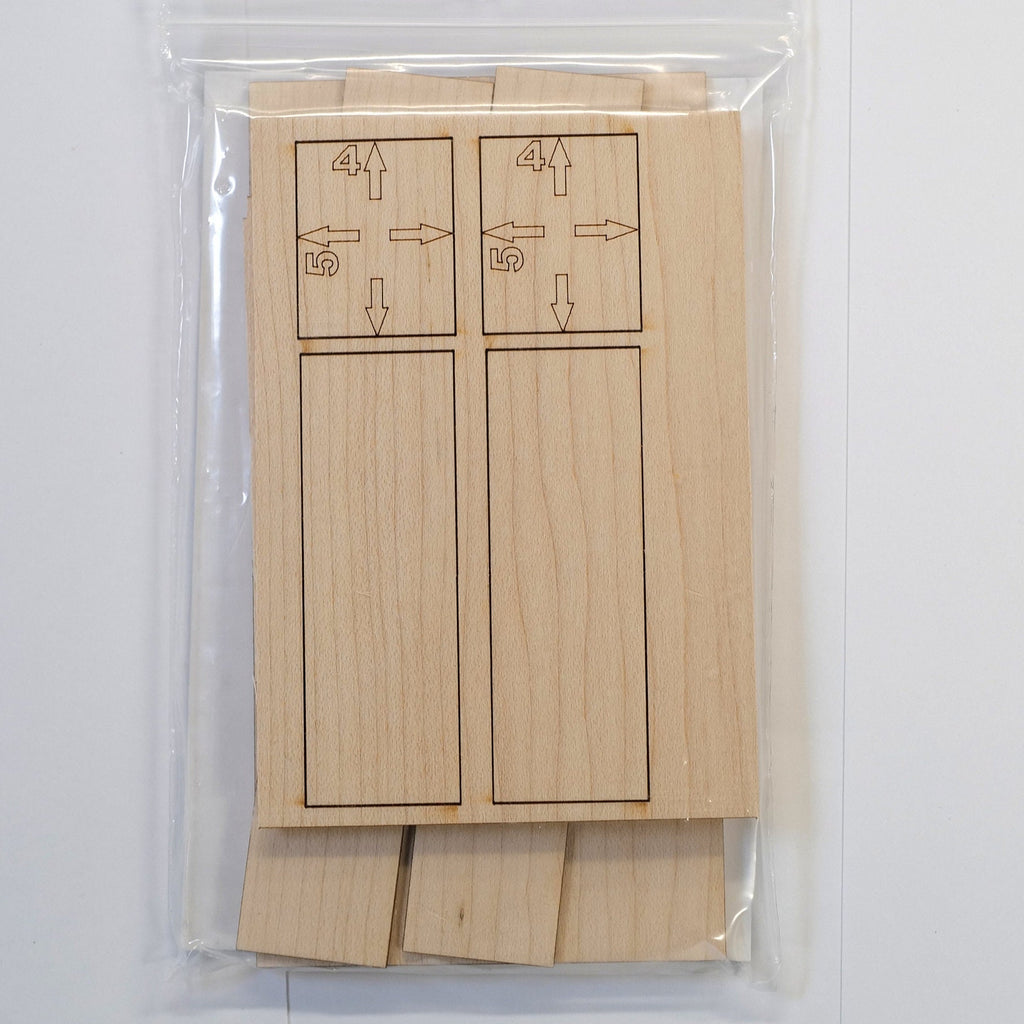 1:12 Scale Miniature Maple Wood Bookcase Kit, 5 Shelves, 5-1/2 inch tall, DIY Dollhouse Supply