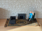 Dollhouse Miniature Large Size Area Rug , Real Wool Carpet 15" x 9"