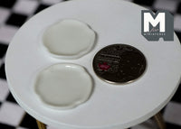 Miniature Ceramic Plates 1:12 Scale Dollhouse Tableware Set of 2 , 1 inch dia. - A077