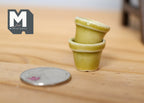 1:12 Dollhouse Miniature Ceramic Round flower pot set of 2 - A068