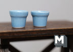 1:12 Dollhouse Miniature Ceramic Round flower pot set  of 2 - A068