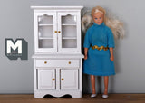 Dollhouse Supplies Kitchen Hutch 1:12 Scale Miniature Cabinet with 4 Swing Doors and 2 Drawers (White) - F015