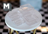 1:12 Dollhouse Supplies miniature plastic food containers with lids dolls house 1 12th scale miniature set of 4 - H029