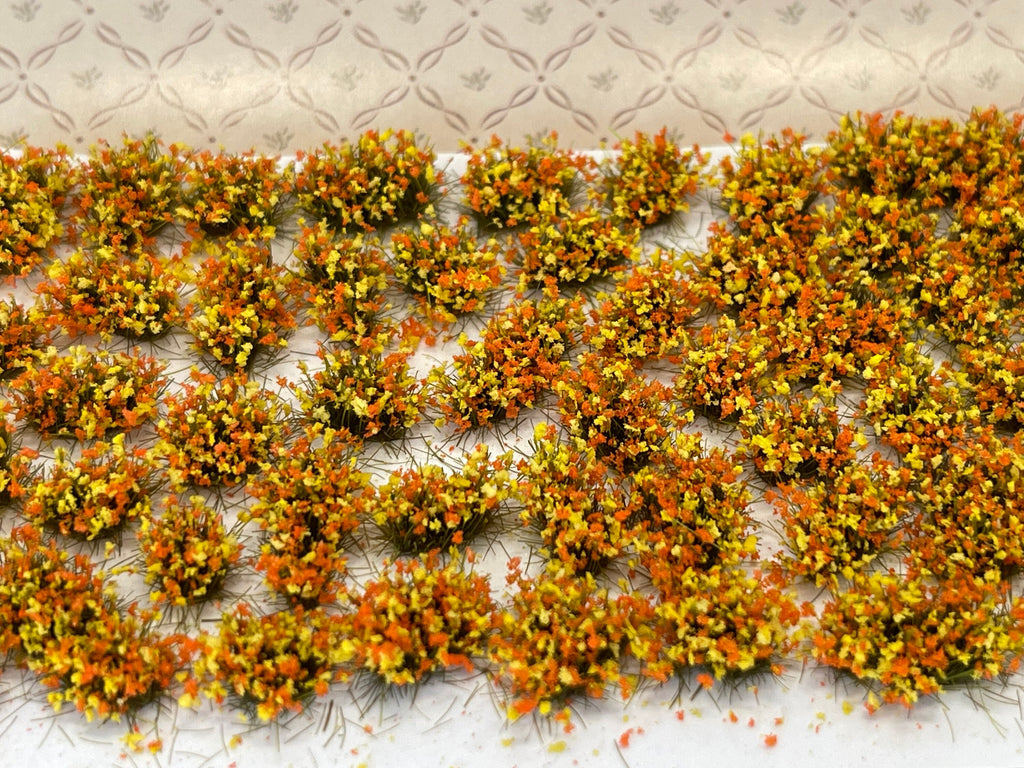 1:12 Scale Miniature Assorted Flower Cluster, Irregular Blossoms with Peel Off Sticker Backing, 1/4 inch dia, Dollhouse Craft Supply