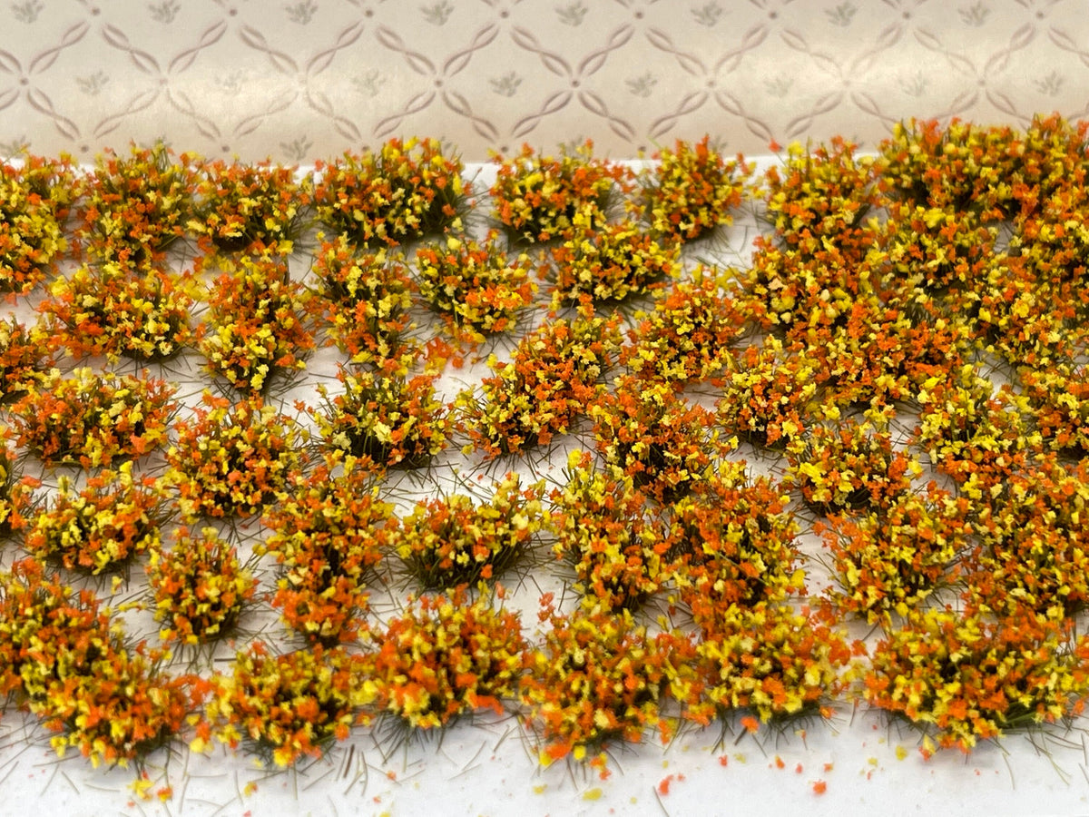 1:12 Scale Miniature Assorted Flower Cluster, Irregular Blossoms with Peel Off Sticker Backing, 1/4 inch dia, Dollhouse Craft Supply