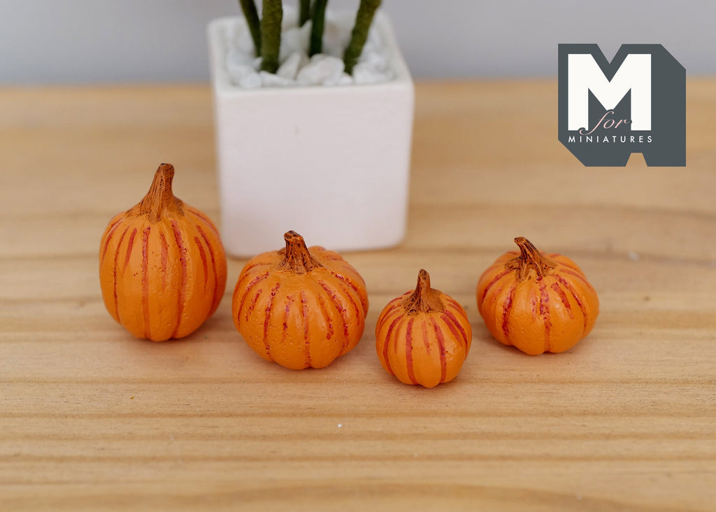 1:12 Scale Dollhouse Miniature Pumpkin Halloween Pumpkin Craft Set of 4 (Fake miniature) - B080