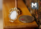 1:12 Scale Miniature Ornate Oval Photo Frame, 7/8 inch tall, DIY Dollhouse Supply (gold)