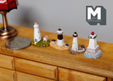 1:12 Dollhouse Miniature Little Lighthouse / Small lighthouse / Mini House Set of 4 - H037