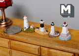 1:12 Dollhouse Miniature Little Lighthouse / Small lighthouse / Mini House Set of 4 - b085