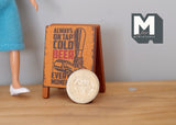 Miniature Pub Beer Folding Floor Sign 1:12 Scale Bar Floor Sign 2-1/16 inch tall (wood) - B016