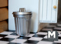 1:12 Scale Miniature Metal Garbage Can with Lid, 1-3/8 inch tall, DIY Dollhouse Supply (silver) (small)