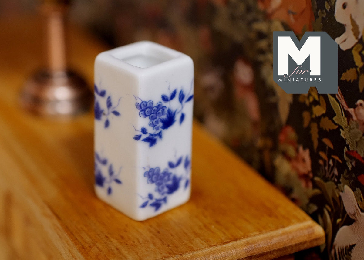 1:12 Dollhouse Supplies Miniature Ceramic Rectangle Flower Vase - B088