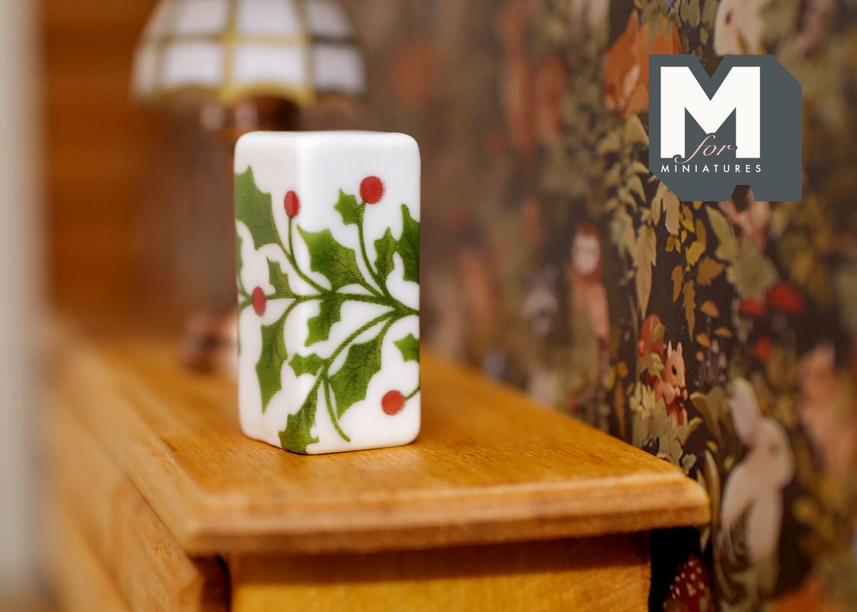 1:12 Dollhouse Supplies Miniature Ceramic Rectangle Flower Vase - B069