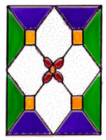 1:12 Dollhouse Miniature Stained Glass Clear Glass Panel 1-3/4"(W) x 2-3/8"(H)