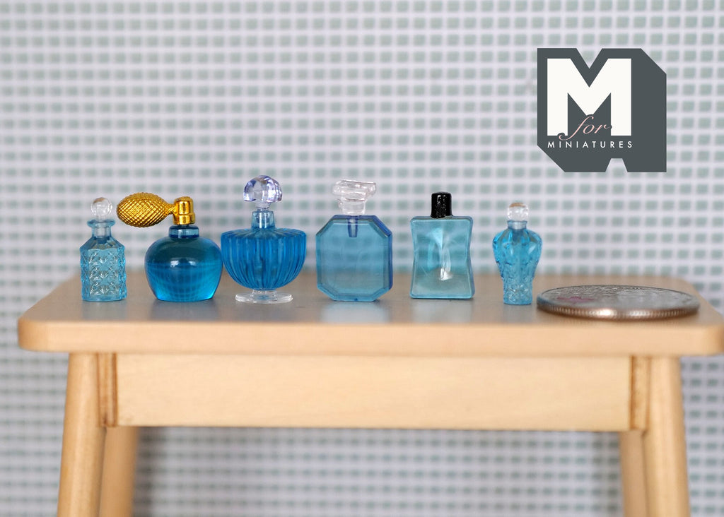 1:12 Scale Miniature Bathroom Toiletry Bottles, Set of 6, 13/16 inch tall, DIY Dollhouse Supply