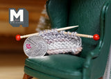 Dollhouse clothing miniature knitting set knitting needles and yarn C044