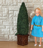 Dollhouse Supplies Topiary Plant with Square Base Pot 6 Inch Tall