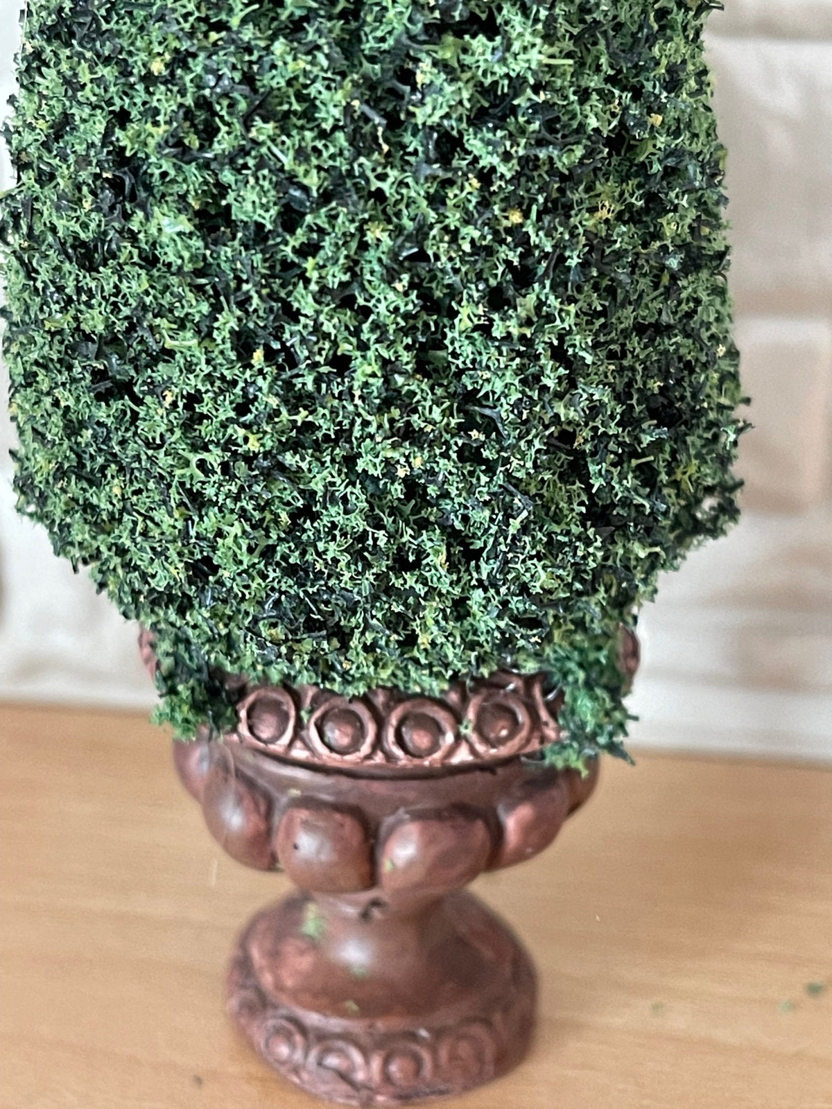 1:12 Scale Miniature Topiary Ball Tree in Rust Brown Urn Pot, 4 inch tall, DIY Dollhouse Supply