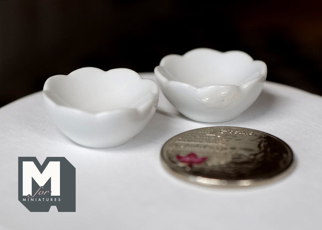 Dollhouse Supplies Miniature ceramic Bowl set of 2 - A074