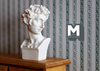 Sculpture de buste classique miniature à l'échelle 1:12, base carrée, 6 cm de hauteur, accessoire de maison de poupée à faire soi-même (blanc)