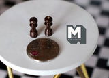 1:12 Dollhouse Supplies miniature salt & pepper shaker set of 2 (brown)(Plastic) - G068