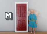 1:12 Dollhouse Supplies Casement Door Panel DIY Miniature Wooden Door Frame, Key & Knob, Knocker and Mail Slot Set of 5 - I027