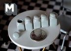 1:12 Scale Miniature Kitchen Canisters with Lids, Set of 5, 13/16 inch tall, DIY Dollhouse Supply (white)