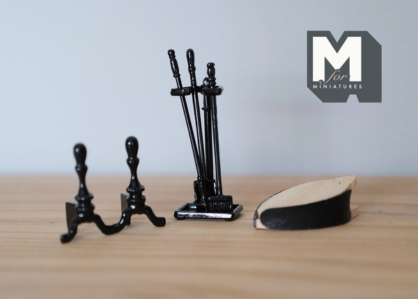 1:12 Dollhouse Supplies Miniature Fireplace Tool Set of 8 - F032