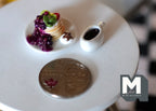 1:12 Scale Miniature Pancake Stack with Blueberry Jam, Strawberries and Kiwi, Plate and Syrup Jug, 1 inch tall, DIY Dollhouse Supply