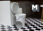 1:12 Scale Miniature Metal Garbage Can with Lid, 2 inch tall, DIY Dollhouse Supply (white)