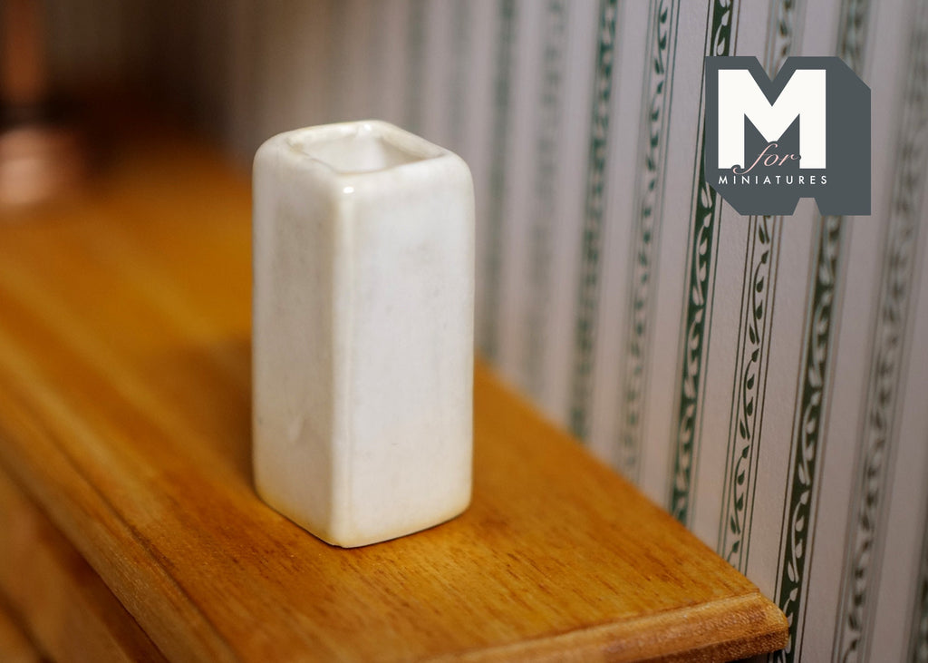 1:12 Dollhouse Supplies Miniature Ceramic Rectangle Flower Vase - B088