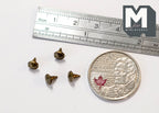 1:12 Scale Miniature Octagonal Faceted Dollhouse Cabinet Knobs, Set of 4, 3/16 inch dia. (bronze) (A1)