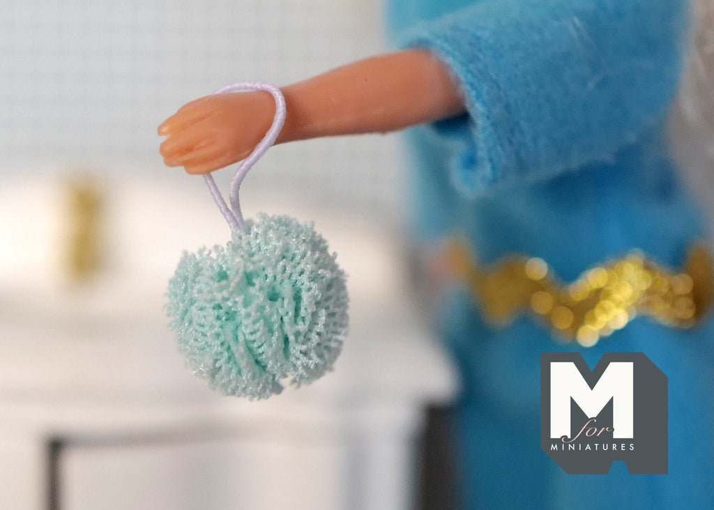 1/12 Dollhouse miniature bath sponge (mint green) - F037
