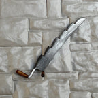 1:12 Scale Miniature Metal Hay Knife with Wood Handles, Serrated Blade, 3-1/8 inch long, DIY Dollhouse Supply
