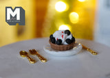 Dollhouse Supplies miniature blueberry Tart, Baked Fruit Pie set of 5 E009