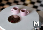 1:12 miniature ceramic coffee mug with handle tea cup set of 2 - A076