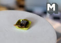 1:12 Scale Miniature Chocolate Brownie in a Green Dish, 9/16 inch wide, DIY Dollhouse Supply
