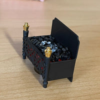 1:12 Miniature Fireplace Metal Firebox with Battery Powered Blinking LED Light , Fireplace Grate , Fire Grate  , Dollhouse Firebox