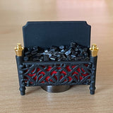 1:12 Miniature Fireplace Metal Firebox with Battery Powered Blinking LED Light , Fireplace Grate , Fire Grate  , Dollhouse Firebox