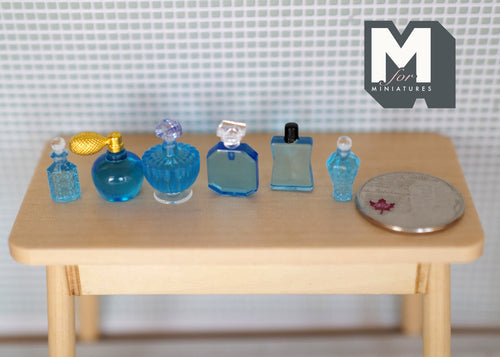 1:12 Scale Miniature Bathroom Toiletry Bottles, Set of 6, 13/16 inch tall, DIY Dollhouse Supply