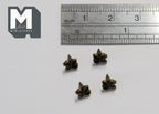 1:12 Scale Miniature Antique Brass Fleur de Lis Cabinet Knobs, Set of 4, 3/16 inch dia., DIY Dollhouse Supply (Q)