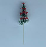 Miniature Christmas Tree with Green and White Leaves 4.5 Inches Tall - I048