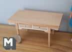 Table miniature en bois brut à l'échelle 1:12 avec 2 tiroirs, 6,2 cm de hauteur, fourniture pour maison de poupée à faire soi-même