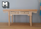 Table miniature en bois brut à l'échelle 1:12 avec 2 tiroirs, 6,2 cm de hauteur, fourniture pour maison de poupée à faire soi-même